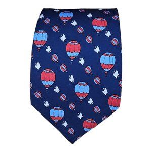 PILÂTRE DE ROZIER Blue Air Balloon Silk Tie FRANCE 59"/ 3.7" EC